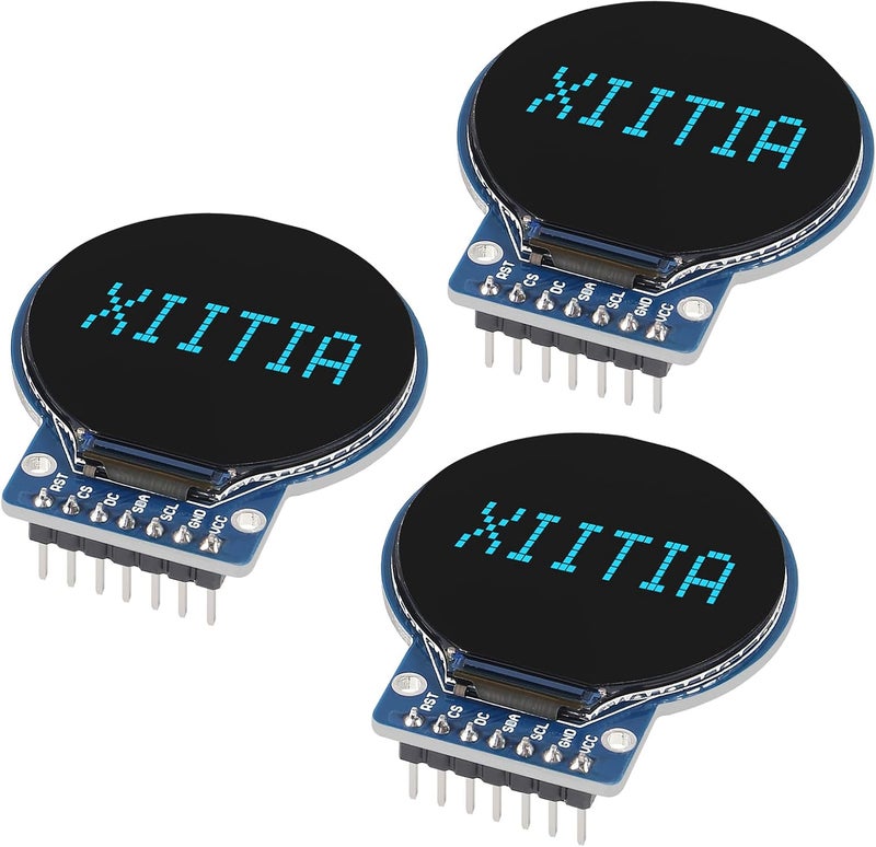XIITIA 3pcs DC 3.3V 1.28 Inch TFT LCD Display Module Round RGB 240 * 240 GC9A01 Driver 4 Wire SPI Interface 240x240 PCB for Arduino - Image 1